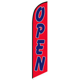 15' Open (Red And Blue) Feather Flag printed to your specs