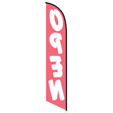 15' Open (Red And White) Feather Flag printed to your specs