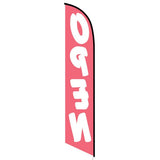 15' Open (Red And White) Feather Flag printed in full color