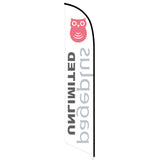 15' Pageplus Wireless Feather Flag with personalized logo