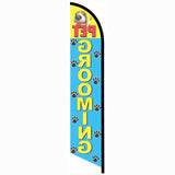 15' Pet Grooming Feather Flag custom printed with company logo