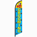 15' Pet Grooming Feather Flag custom printed with company logo