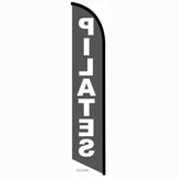 15' Pilates Feather Flag with custom printed graphics