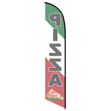 15' Pizza Feather Flag personalized with logo