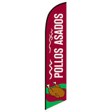 15' Pollos Asados Feather Flag custom printed with company logo