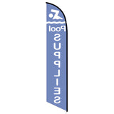 15' Pool Supplies Feather Flag with custom printed logo