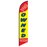 15' Pre-Owned Cars Feather Flag personalized with logo