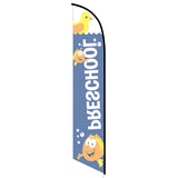 15' Preschool Blue Feather Flag with custom printed graphics