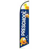 15' Preschool Blue Feather Flag with custom printed graphics