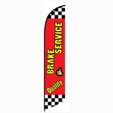 15' Quality Brake Service Two Feather Flag with personalized logo