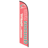 15' Quiznos Red Feather Flag with custom printed graphics