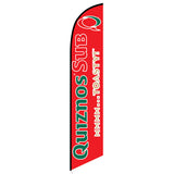 15' Quiznos Red Feather Flag with custom printed graphics