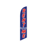 15' Rent Me Feather Flag printed in full color