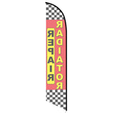 15' Radiator Repair Red Checkered Banner Flag custom printed with company logo