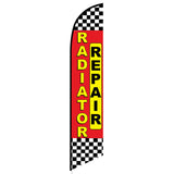 15' Radiator Repair Red Checkered Banner Flag custom printed with company logo