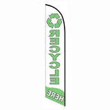 15' Recycle Here Feather Flag with personalized logo