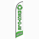 15' Recycle Here Feather Flag with personalized logo