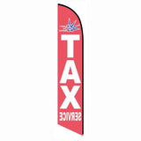 15' Red Liberty Tax Feather Flag with custom printed graphics