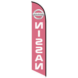 15' Red Nissan Feather Flag with personalized logo