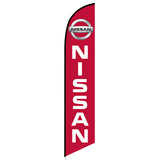 15' Red Nissan Feather Flag with personalized logo