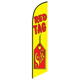 15' Red Tag Sale Feather Flag custom printed with company logo
