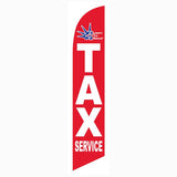 15' Red Liberty Tax Feather Flag with custom printed graphics