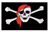 3x5 Red Bandana Pirate Flag