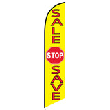 15' Sale Stop Save Feather Flag with your custom brand