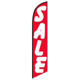 15' Sale (Red And White) Feather Flag custom printed with company logo