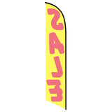 15' Sale (Yellow And Red) Feather Flag printed with custom graphics