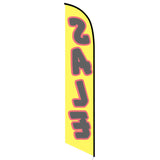 15' Sale (Yellow Black Red) Feather Flag with custom printed graphics