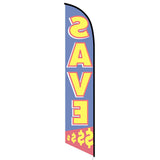 15' Save Money $$$$ Feather Flag with your custom brand