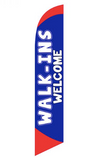 15' Walk Ins Welcome Feather Flag custom printed logo