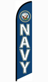 15' Navy Feather Flag with personalized logo