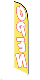 15' Open (Yellow And Red) Feather Flag customized with your graphics