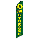 15' Self Storage Banner Flag custom printed with company logo