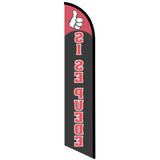 15' Si Se Puede Swooper Flag custom printed with company logo