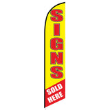 15' Signs Sold Here Feather Flag printed with custom graphics