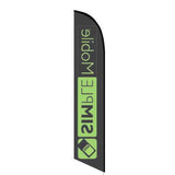 15' Simplemobile Wireless Black Feather Flag printed in full color