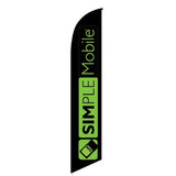 15' Simplemobile Wireless Black Feather Flag printed in full color