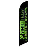 15' Simplemobile Wireless Unlimited Talk Text Web Feather Flag with your custom brand