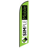 15' Simplemobile Wireless Lime Feather Flag printed to your specs