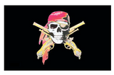 3x5 Skull With Guns Pirate Stock Flag