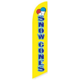 15' Yellow Snow Cones Feather Flag customized with your graphics
