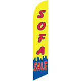 15' Sofa Sale (Yellow) Feather Flag custom printed with company logo