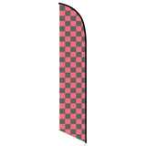 15' Solid Black And Red Checkers Feather Banner Flag personalized with logo