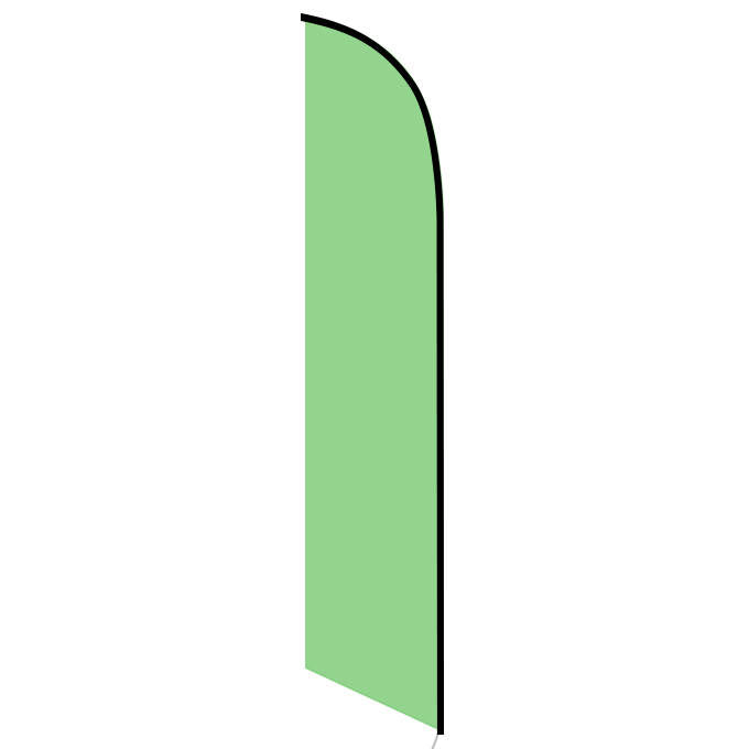 15' Solid Light Green Colored Feather Banner Flag