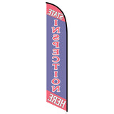15' State Inspection Here Feather Flag customized with your graphics