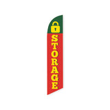 15' Storage (Green And Red) Feather Flag with your custom branding