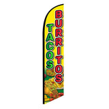 15' Tacos Burritos Feather Flag printed in full color